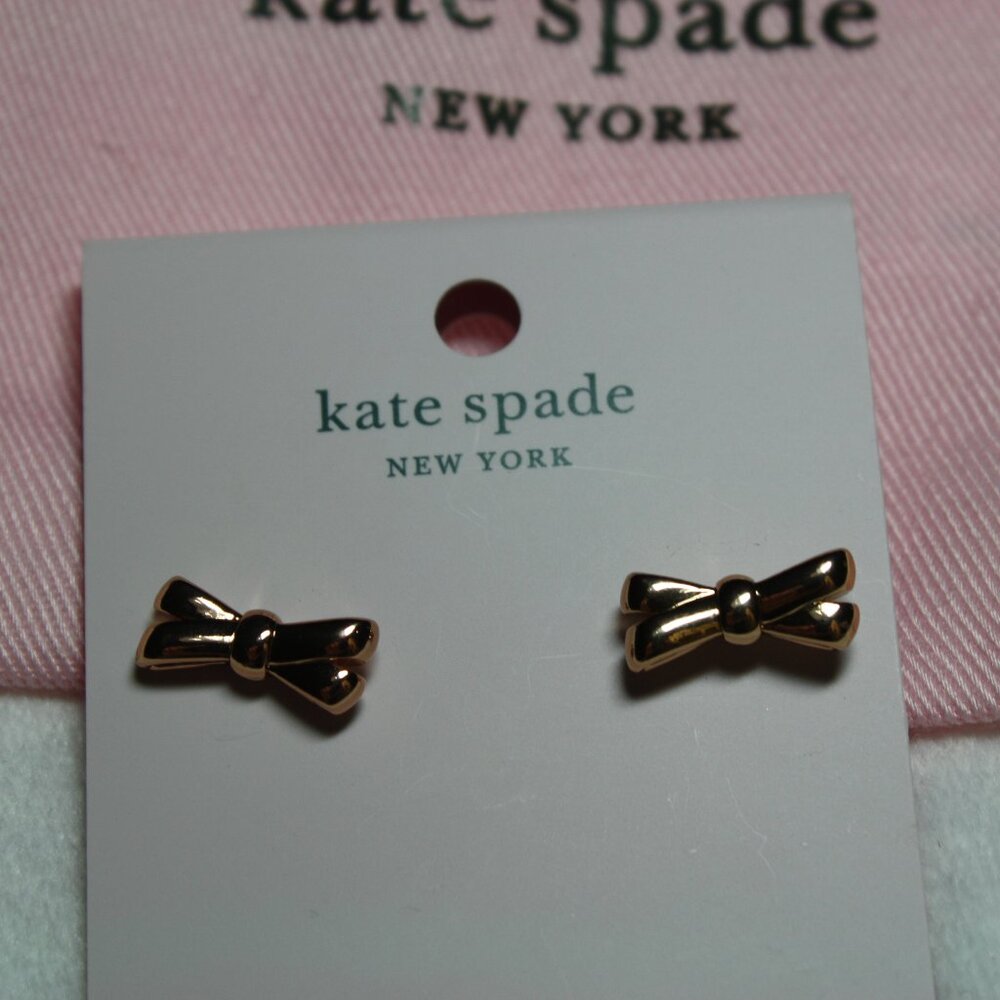 Set of Kate Spade Bow Earrings in Rose Gold - NWT